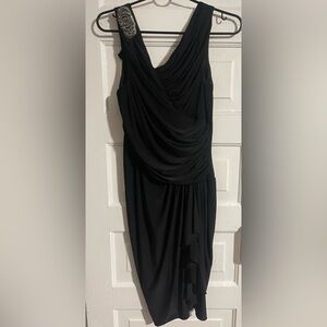 Elegant Black Draped Dress